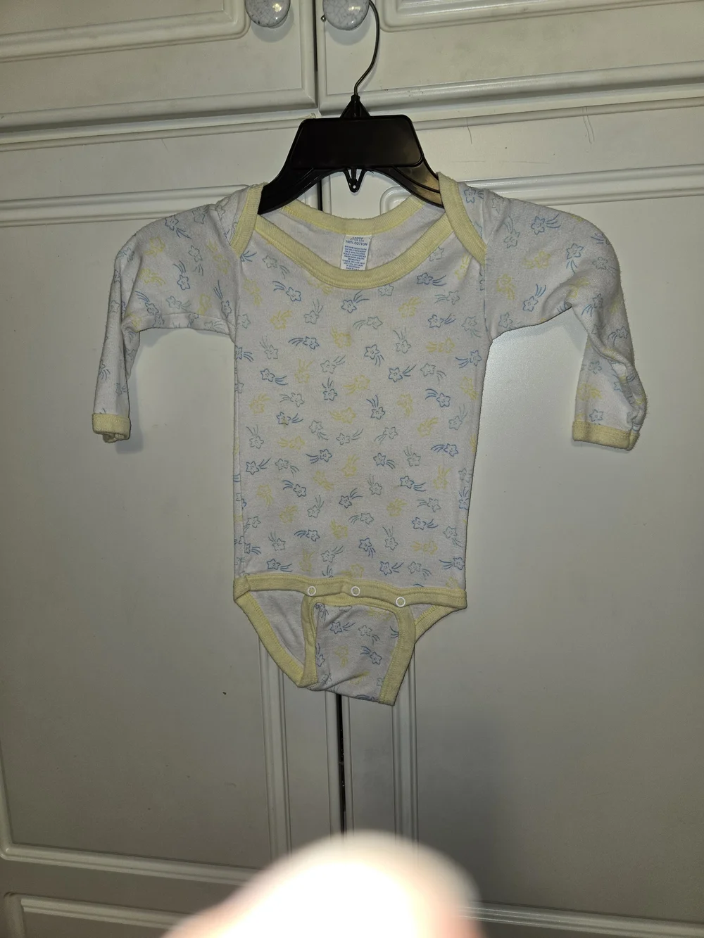 White Baby Sleep Gown with Pastel Rocking Horse Print